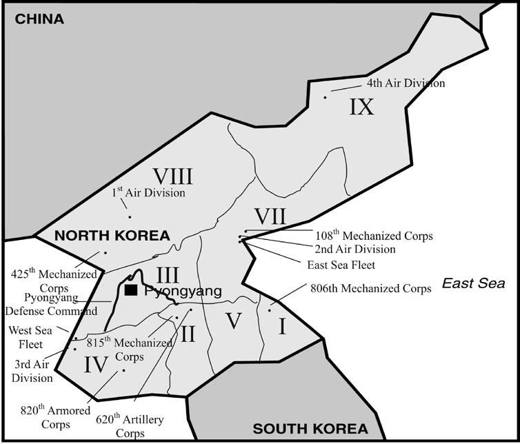 of the command and political staff and local government officials. The corps units were absorbed into the 9th Corps, which previously had been located in the Wonsan area.