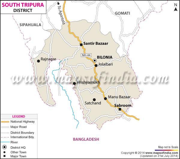 Map of South Tripura