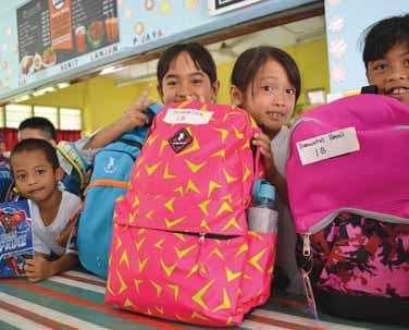 Students were able to choose their own school bags during a Back-To- School