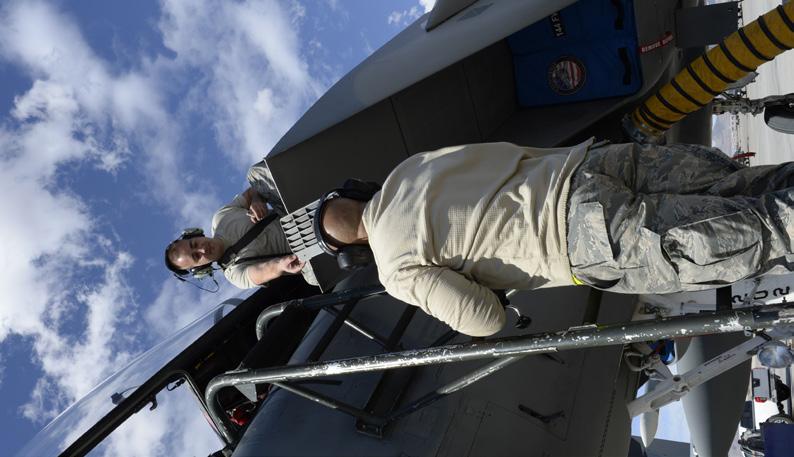 U.S. Air Force Senior Airman Jamie Mabry-Rairigh,144th Aircraft Maintenance Squadron avionics technician, helps recovers a F-15C Eagle after it participated in a scenario at Red Flag 18-2 at Nellis