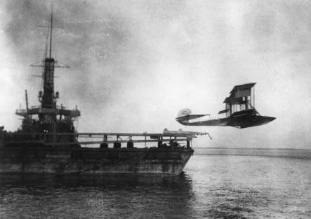 van Tol Launching seaplane at Pensacola in 1915.