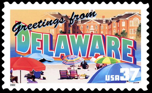 The stamp with Delaware s state tree was issued only in booklet form, of which there are four types, having panes of 4, 5, 6 and 20 stamps.