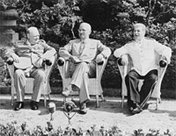 Harry Truman, Winston Churchill, and Joseph Stalin met in