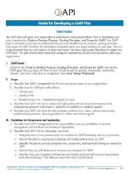 Print copies of the Guide for Developing a QAPI plan for all team members.