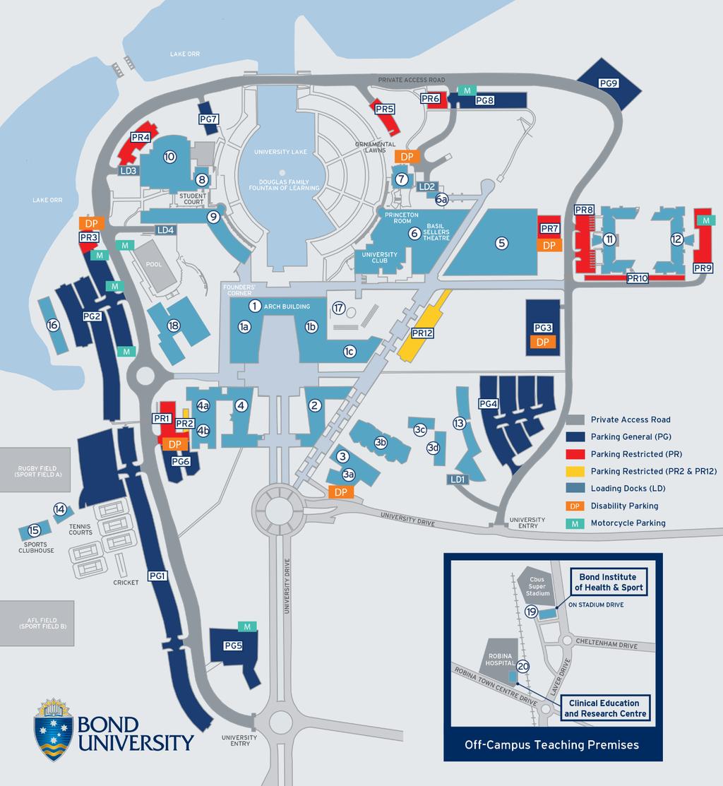 Campus Map Accommodation Buildings: Building 7, South Tower 7 Building 8, North Tower 8 Building 9, Accommodation Centre 9 Building 11, A Block 11 Building 12, B Block 12 Food and Student Services: