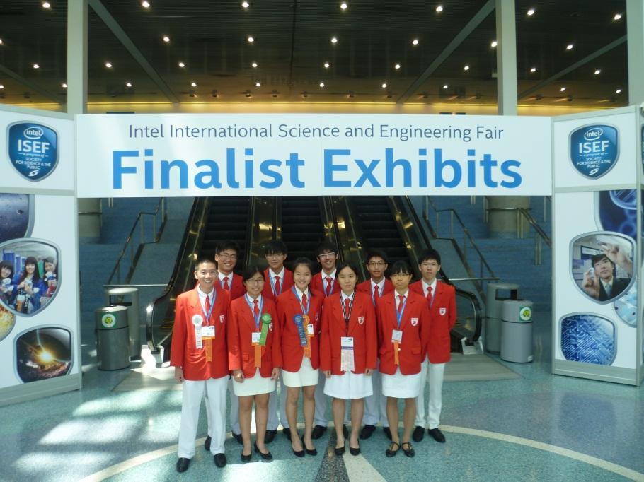 Photo of the Singapore team at Intel ISEF 2014 at Los Angeles Convention Centre 1 2 3 4 5 6 7 8 9 10 From left to right 1. Mark Lim Kit (Raffles Institution); 2.