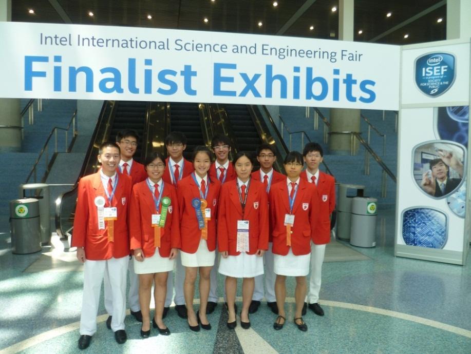 Photo of the Singapore team at Intel ISEF 2014 at Los Angeles Convention Centre 1 2 3 4 5 6 7 8 9 10 From left to right 1. Mark Lim Kit (Raffles Institution); 2.