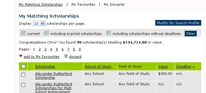 Finding Your Scholarships My Matching Scholarships Step 3 Click on My Matching Scholarships to see scholarships for which you might be eligible.