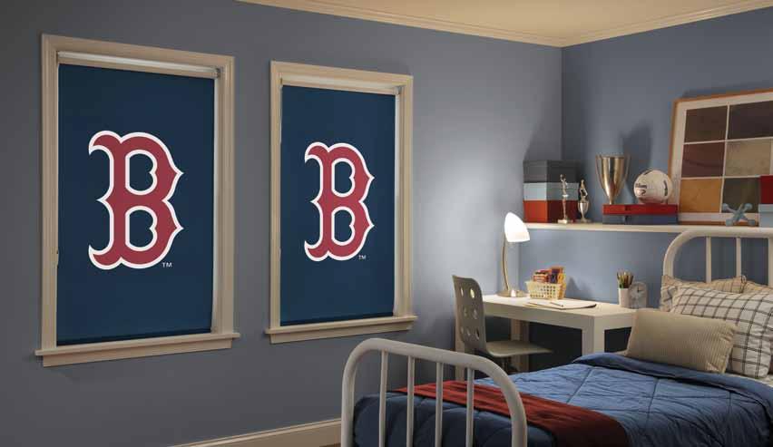 MAJOR LEAGUE BASEBALL Available on Cellular and Roller Shades PERSONA Roller Shade: Boston Red Sox Design 0553_0004 on Elements