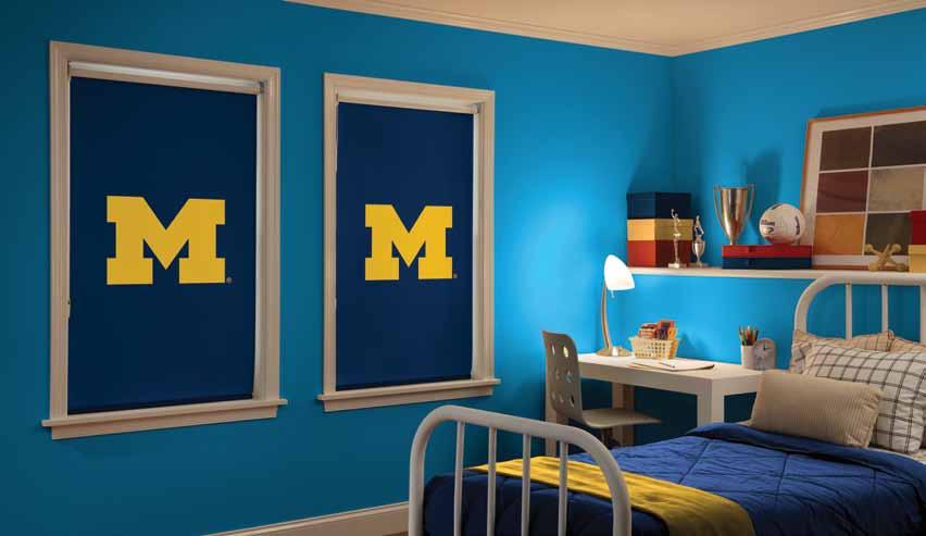 THE COLLEGIATE COLLECTION Available on Cellular and Roller Shades PERSONA Roller Shade: University of Michigan Design 0493_0002 on Elements