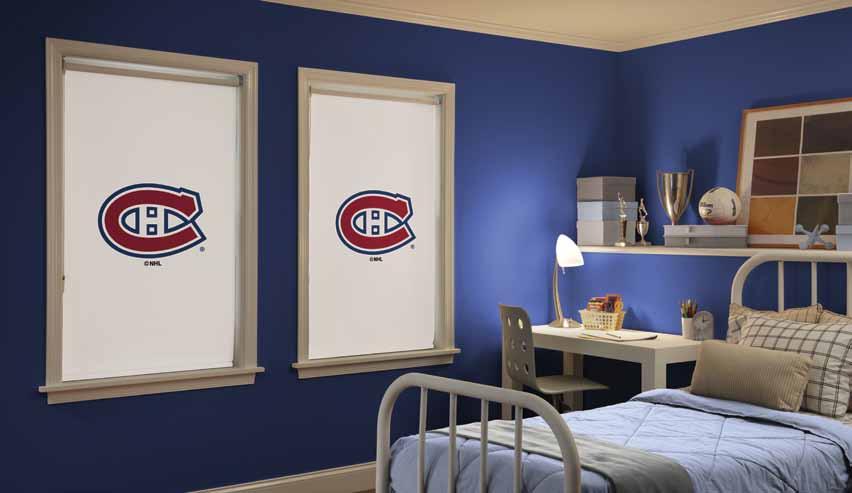 NATIONAL HOCKEY LEAGUE Available on Cellular and Roller Shades PERSONA Roller Shade: Montreal Canadiens Design