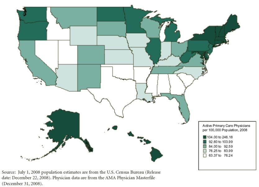 Shortages and Maldistribution Texas leads the nation in population growth Texas ranks 42nd among 50 states in the ratio of physicians to population and 47th in