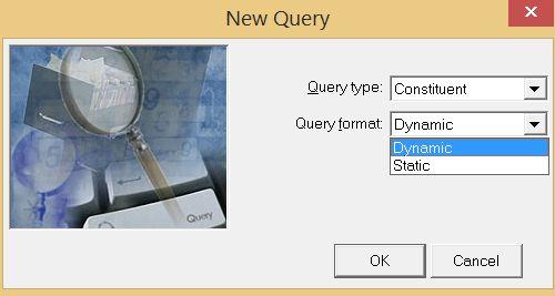 Step 2. Determine the Query Format Now you have to decide if you want to use this query in the future in another Raiser s Edge area such as Export or Reports without refreshing it.