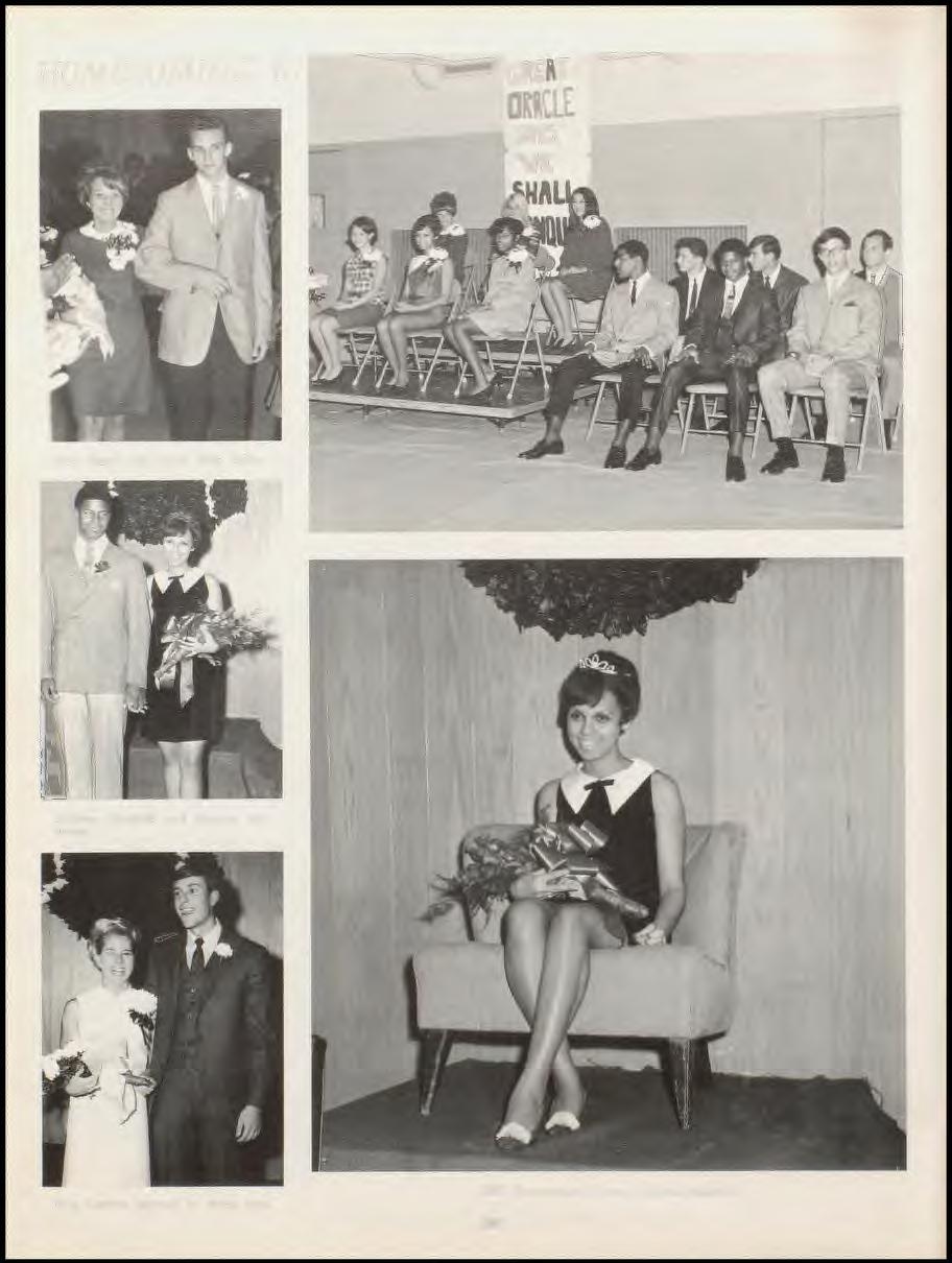 HOMECOMING '67 Mary Baird with l'~cort Hich Zeller Adelena J\1ar~hall an<l 'orman