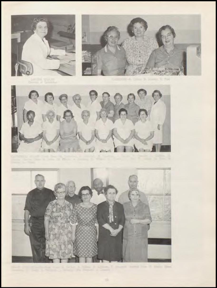 LOUISE WALES Director of Cafeterias CASHIERS- B. Criner, B. Murray, E. Fort CAFETERIA STAFF-Front Row: M. Crawford, A.