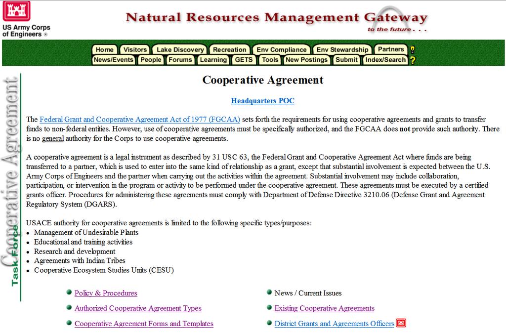 Resources: NRM Gateway https://corpslakes.