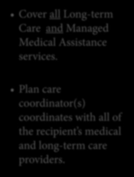 Plan care coordinator(s) coordinates with all of the
