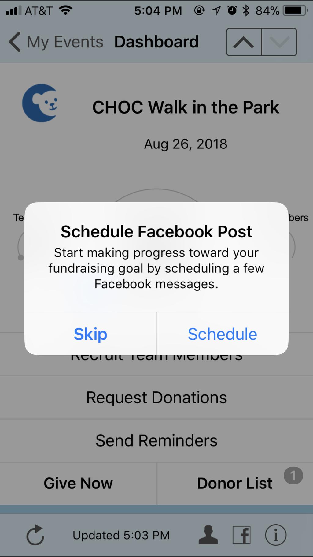 DIGITAL TIPS - CHOC WALK FUNdraiser APP Download the CHOC Walk FUNdraiser App on Apple App Store Android Google Play Schedule Facebook Post : the first time you log in, you