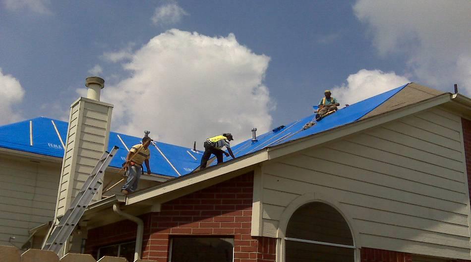 Temporary Roofing Provide services to install FEMA furnished plastic sheeting on damaged roofs to