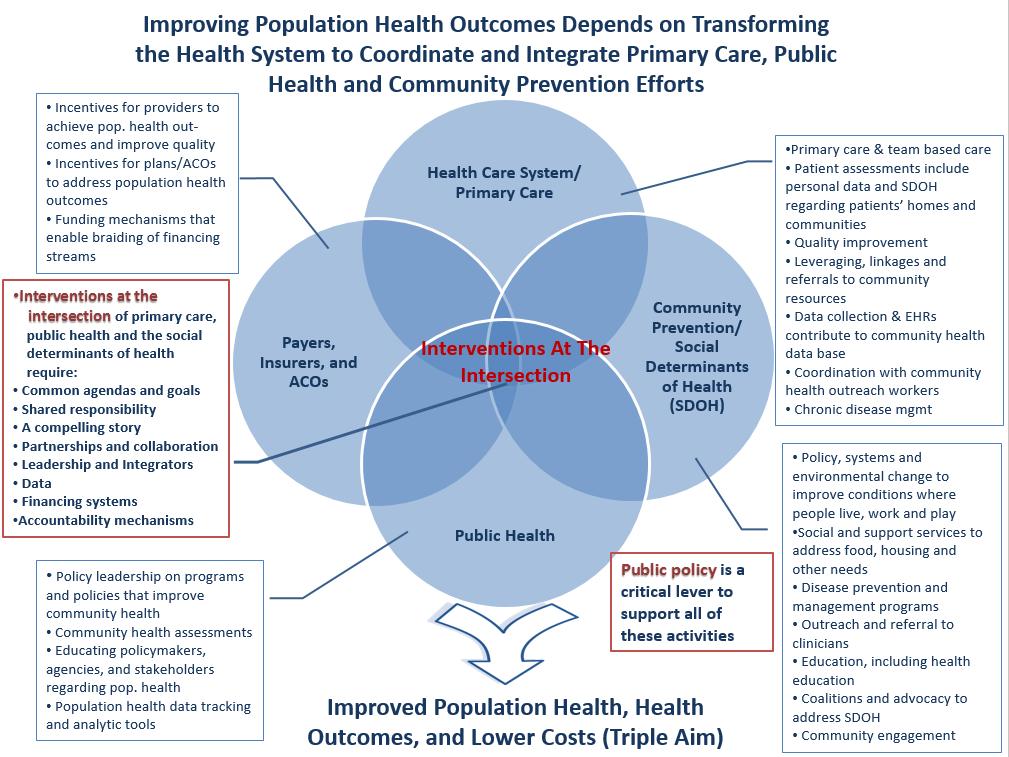 Figure 1. Improving Population Health Outcomes With regard to financing, it became clear that coordination of multiple funding streams was a key strategy for financial sustainability.