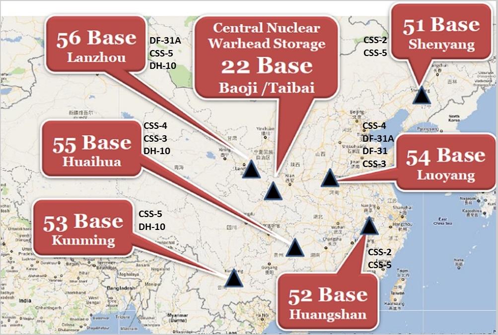 PRC Strategic Attack Bases in 2017 The following