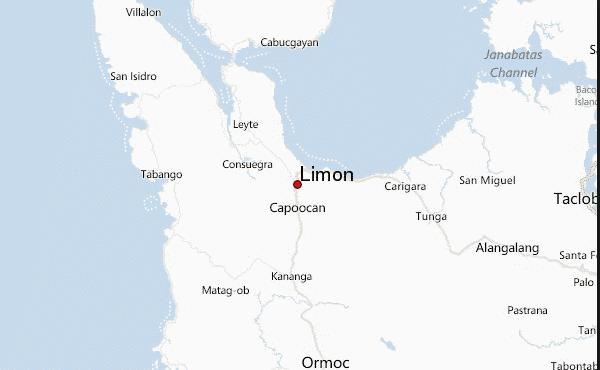 Northern Leyte - Limon area near Carigara Bay (Tacloban on right, Ormoc on bottom) (courtesy of Google.com) 30 Nov 1944: A fortified ridge about three miles southeast of Limon stops the 112th.