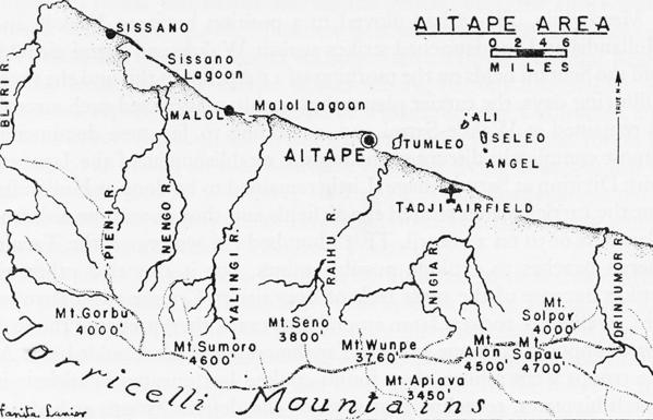 World War II Aitape Area Map (courtesy of