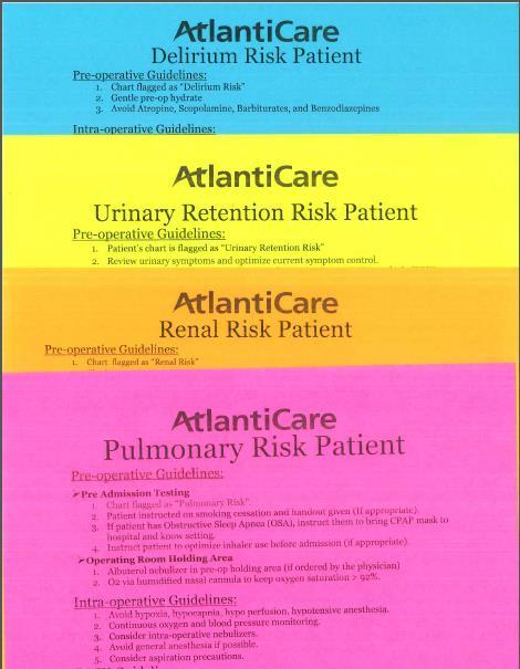 Title Guidelines help drive the care at each stage; bullets Color Coded