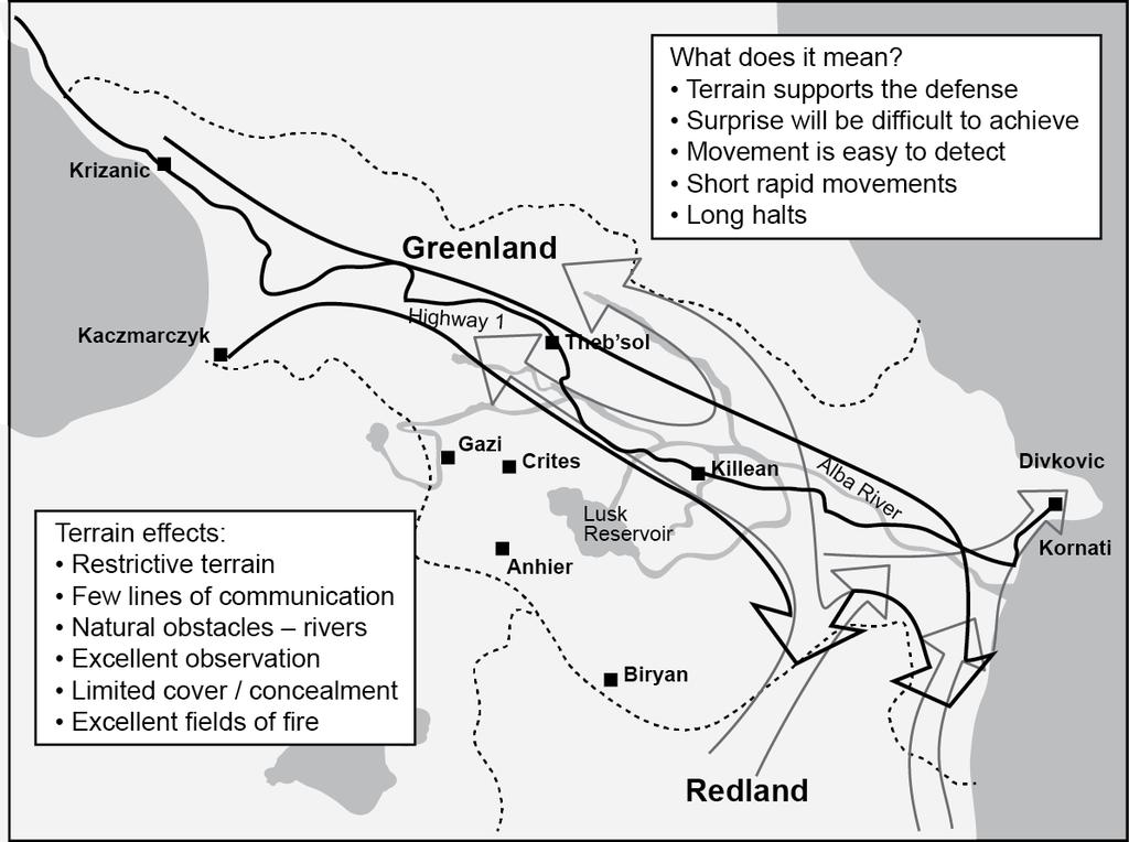 Scenario and Division Concept of Operations section applies directly to perform this publication s vignettes. (See figure 3-4 for major movement corridors.) TERRAIN 3-39.