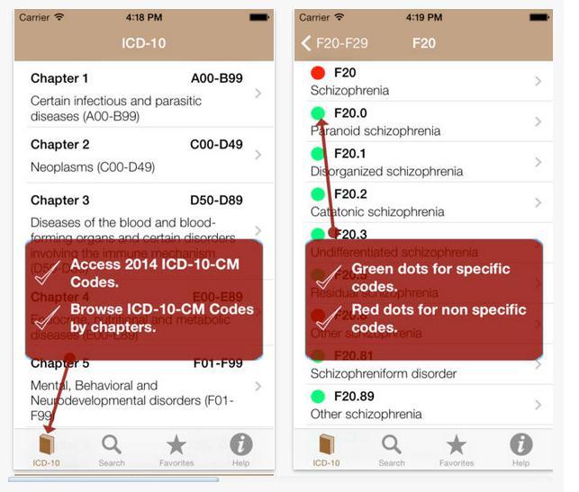 view any relevant ICD-10 information Most apps are