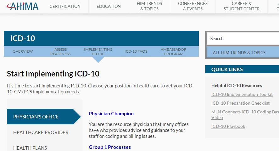 ICD-10 Resources Implementation roadmaps available for different providers Readiness