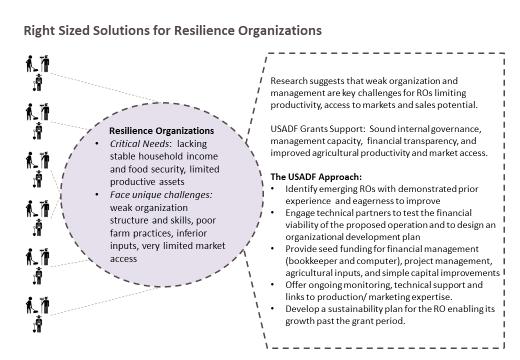 Resilience Producer Groups United States African De ve lopm ent Fou nd ation Resilience groups are typically characterized by a lower organizational capacity with less productive assets and limited