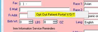 Patient opt-out option The Opt Out option should ONLY be used when the patient actually opts-out, this option is not to be used as quick way to increase the numerator or to replace the requirement