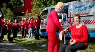 Convert prospective student interest into enrolments GO HEALTH GO GRIFFITH Schools are able to book the Go Health Go Griffith Ambulance for interactive classes exploring a range of health sciences