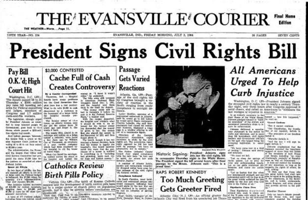 The Civil Rights Act of 1964 pamphlet: During the 1960s, legislation dedicated to increasing opportunities and protecting civil rights passed Congress.