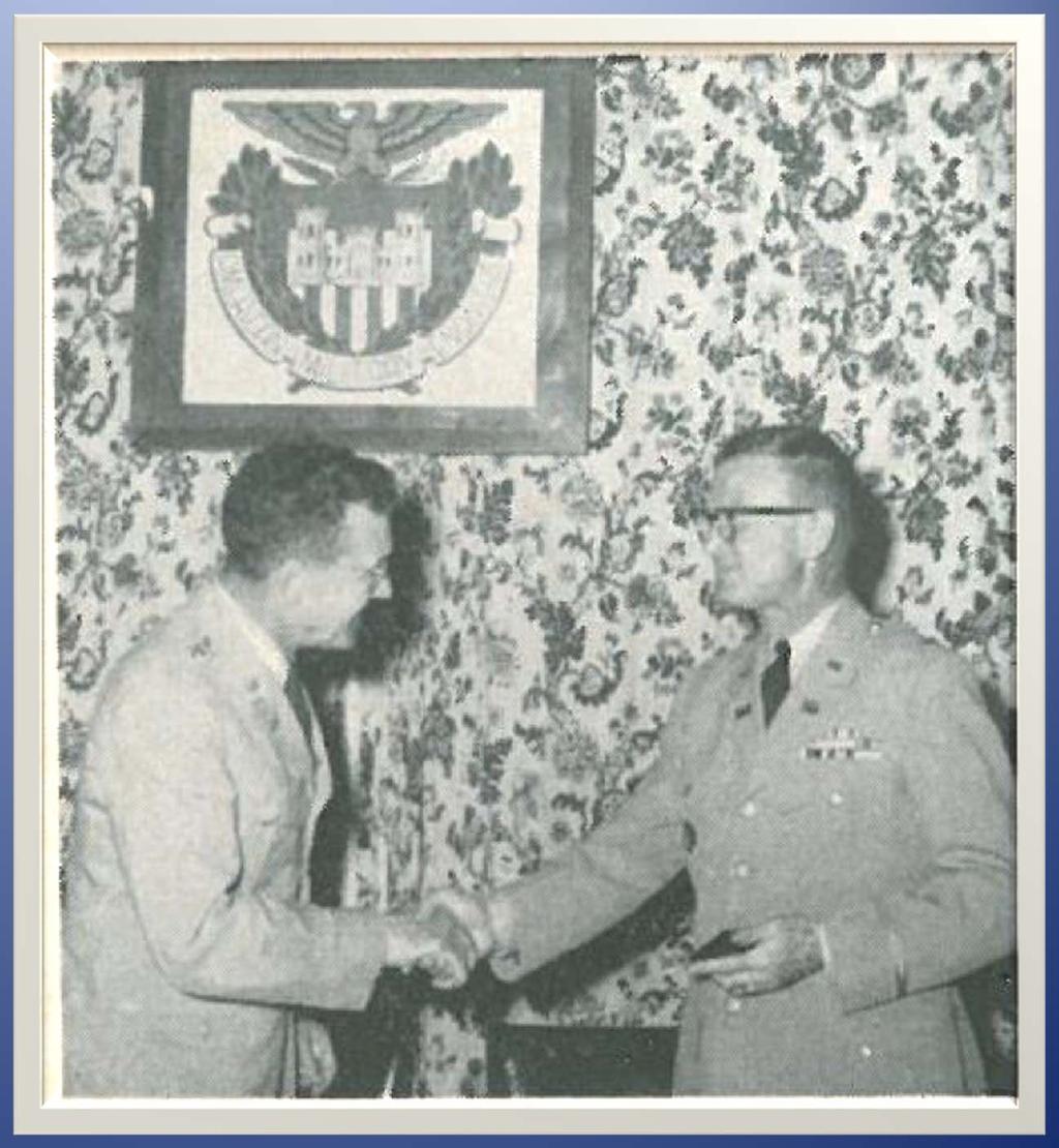 December 1955 COL Lynn Pine, Commander, 24th Engineer Group, received