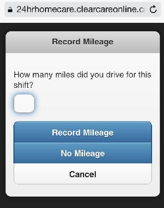 Click Submit Comment Step 4: Record Mileage & Clock Out