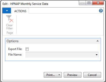 HPNAP Monthly Service Data Report This report will export the information gathered though agency questionnaires.