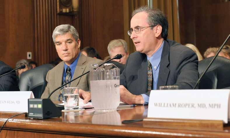 Dr. Weiss providing testimony before the U.S. Senate Committee on Finance in 2008 on ways to improve health care system quality.