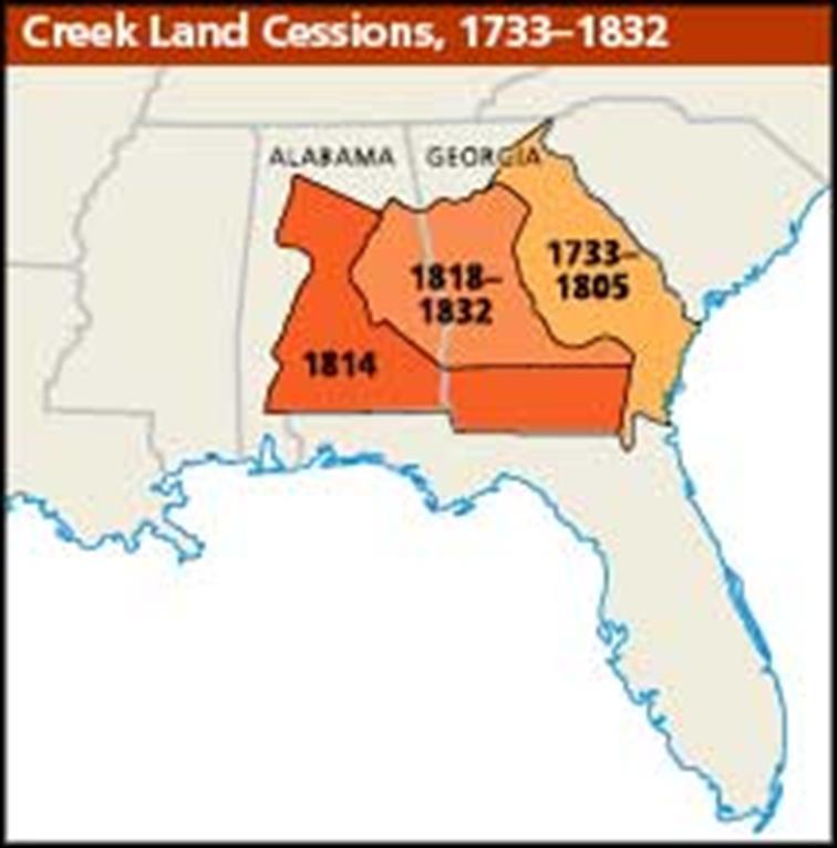 Events in the War of 1812: Battle of Horseshoe Bend Result: Treaty of Fort Jackson: