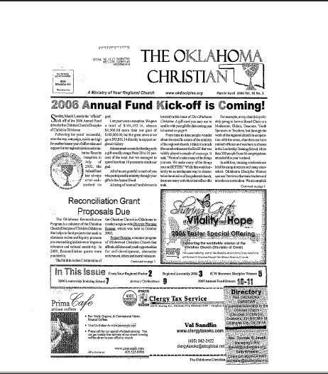 6 Title Volume & Issue number ID Statement The Oklahoma Christian Is published bi-monthly