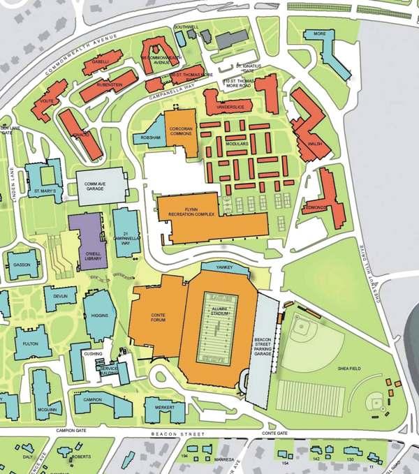APPENDIX - F Map of Main Campus To Locker Rooms: Enter Boston College via Commonwealth Avenue at St.