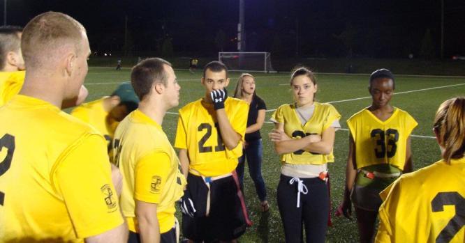 htm Flag Football: The 49er BN s football team displays determination as they show up and complete every game.