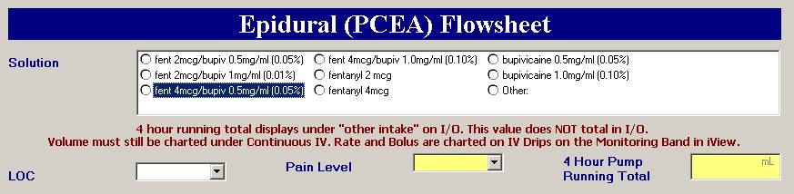 Continue med administration process Click to change the Performed Date/Time Medication Verify that Dose unit is correct before tapping Save Charting Epidural totals on the form The Epidural Flowsheet