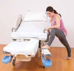 Key features that can support progressive labour include: The ability to lower the foot section of the bed to accommodate the throne, and hands and