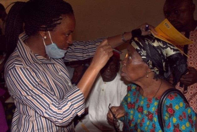 Screening of a patient during the intervention in Imo State Screening of a patient during the intervention in Ondo State MTNF Maternal Ward Support Project seeks to contribute to better access to