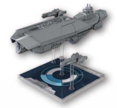 UNSC Combat Orion Assault Carrier Capital Ship, Medium (165 PTS) Damage Track 8 7 5 Carrier Action (1) Build Rating 5 Hard Burn (3") Hangars 3 Point Defence (6) Boarding Craft 4 Titanium Armour (6)