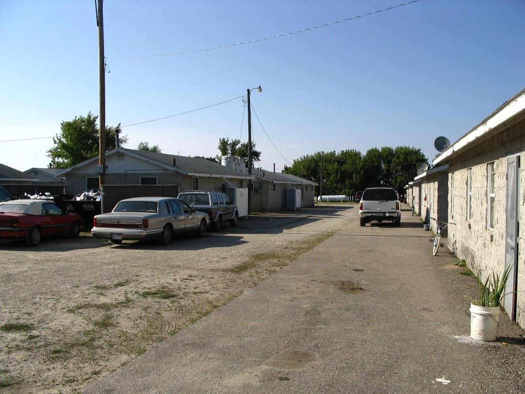 Housing at migrant grass camps in southern Minnesota.