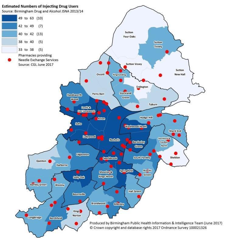 Figure 15: Location of pharmacies providing needle exchange services Figure 16: Location of pharmacies providing supervised consumption Conclusion for needle exchange and supervised consumption Both