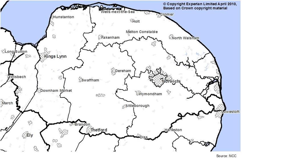 2. Introduction Norfolk is a large (549,751 hectares), mostly rural county in the East of England with around 401,756 households.
